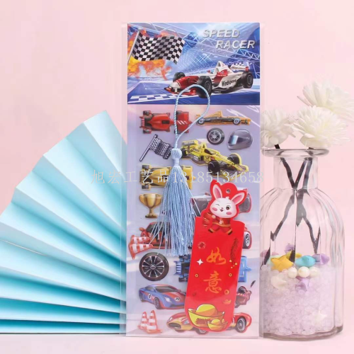 PVC泡泡贴卡通金属色PVC泡泡贴立体装饰贴+兔年书签3D立体小粘贴