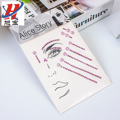 New Acrylic L Meteor Stick-on Crystals Eyebrow Face Diamond Makeup Rhinestone Face Decoration Tear Diamond Color Eye Makeup Stick-on Crystals