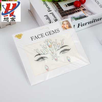 2023 New Luminous Face Pasters Cross-Border Hot Selling Popular Masquerade Face Diamond Sticker DIY Acrylic Bindi