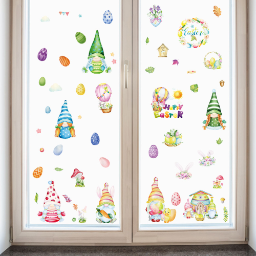 Foreign Trade Amazon Easter Electrostatic Sticker Kitchen Restaurant Bathroom Office Glass Door and Window StickeSample customization can be used as LOGO packaging for guestsr