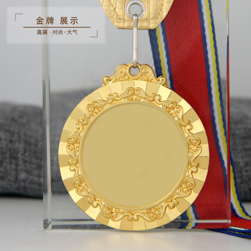 今尊现货65空白金属奖牌电镀锌合金奖牌金牌金箔奖牌定制logo批发