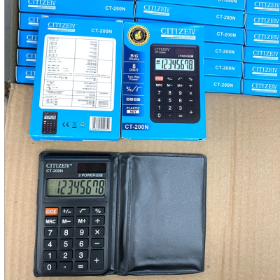 Leather Case Calculator Mini Solar Computer CT-200N