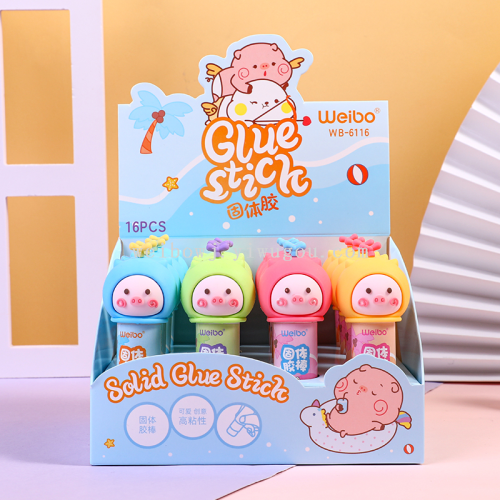 weibo weibo student cartoon solid glue pig creative children diy high adhesive solid glue office supplies
