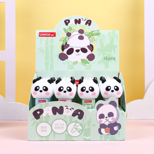 weibo student cartoon solid glue panda head creative children diy high adhesive solid glue office supplies