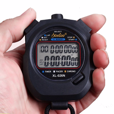 Double-Row Stopwatch Timer Electronic Stop Watch Two-Way Running Watch Waterproof Electronic Watch 026n