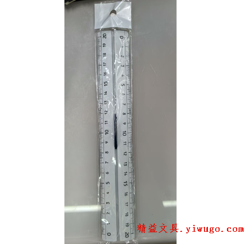 铝合金银白色直尺带手柄凸面设计 精准测量工具