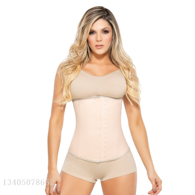 Natural Pure Latex Shapewear Adjustable Bold Three Breasted Body Rubber Waistband Shaping Corset Belly Band