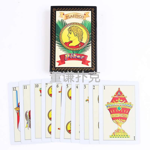 厂家直销40联西班牙塑料扑克塑料扑克塑料包装
