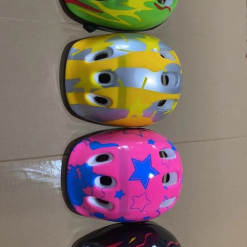 Factory Direct Sales Children‘s Cartoon Foam Large Six-Hole Helmet Colorful Cartoon Cute Helmet