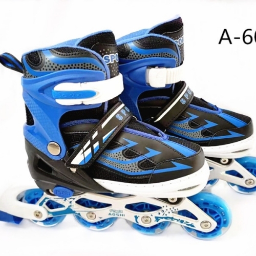 Factory Direct Sales Children‘s Single Row Pu Full Flash the Skating Shoes Adjustable the Skating Shoes