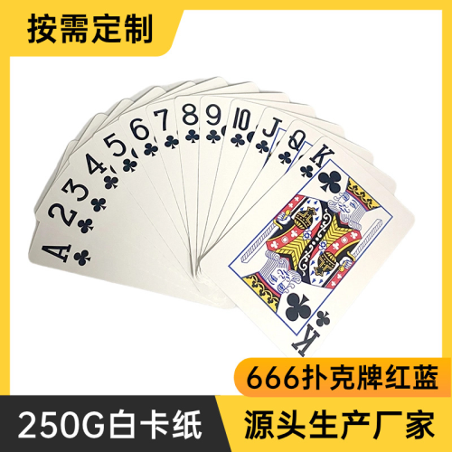 ca new 666 red and blue 250g white cardboard playing cards party entertainment game card factory in stock supply