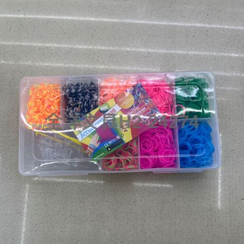 28 grid 10 grid children‘s educational toys knit device diy colorful rubber band kids rainbow hand weaving bracelet