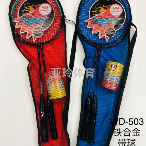 WD-503 Badminton Racket Ferroalloy with 1 Ball Entertainment Racket