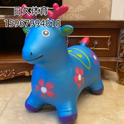 Inflatable Jumping Horse Children's Unicorn Thickened Rubber Toy Horse Music Jumping Deer Explosion-Proof Giraffe Kindergarten
