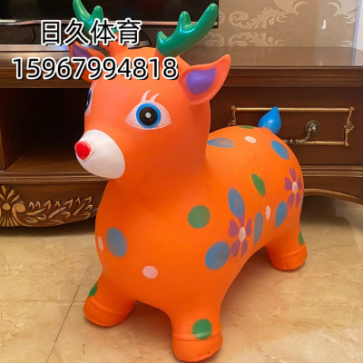 Inflatable Jumping Horse Children's Unicorn Thickened Rubber Toy Horse Music Jumping Deer Explosion-Proof Giraffe Kindergarten