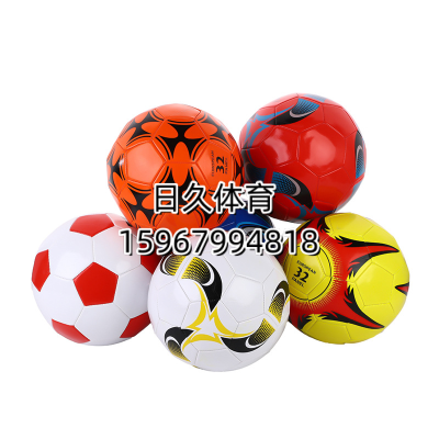 No. 5 Classic Pvc Machine-Sewing Soccer Foreign Trade Wholesale Factory Direct Supply Color Pattern Random Mix