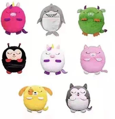 现货新款儿童懒人睡袋动物卡通连体睡袋毛绒连体婴儿睡袋外贸