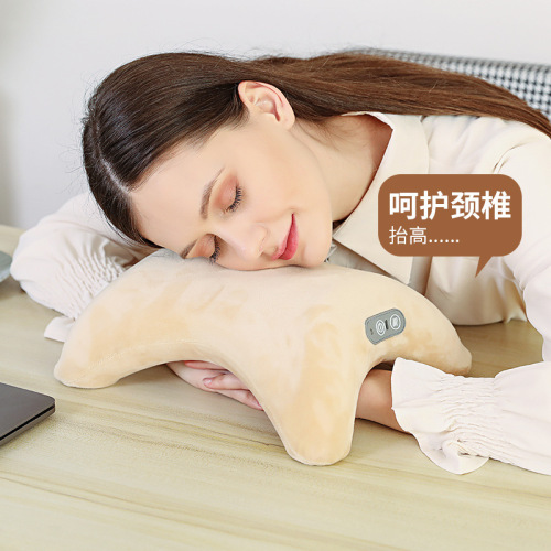 学生办公室午睡趴趴枕震动按摩热敷午休护腰靠枕车载家用便携抱枕