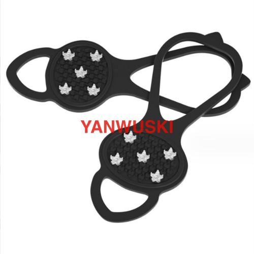 冬季冰爪防滑鞋套户外冰上鞋底神器登山五齿雪爪户外冰爪防滑鞋套