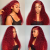 13x4 99j Burgundy Lace Frontal Wigs For Women Deep Wave Human Hair Pre Plucked