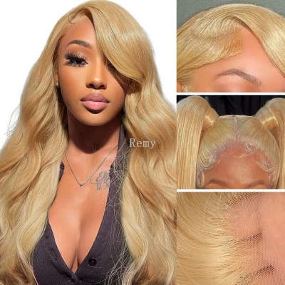 Honey Blonde Body Wave Wig Human Hair 13x4 Colored #27 Lace Front Human Hair Wig