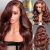 Reddish Brown Body Wave Lace Front Wigs Human Hair Pre Plucked With Baby Hair