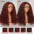 Reddish Brown Curly Lace Front Wig Human Hair 13x4 HD Lace Deep Wave Wig