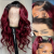 1B/99J Lace Front Wigs Human Hair 13x4 Dark Root Burgundy Body Wave Wigs