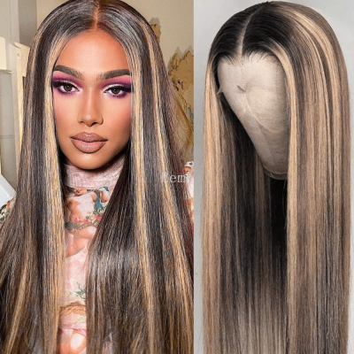 13x4 Ombre Honey Blonde Wig Human Hair 1B/27 Black and Blonde Lace Front Wigs