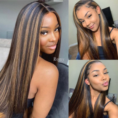 1B/30 Highlight Lace Front Wigs Human Hair 13x4 Straight Ombre Wigs for Women