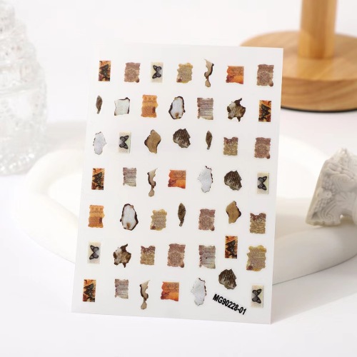 玫瑰美甲日系新品复古手帐风美甲贴纸