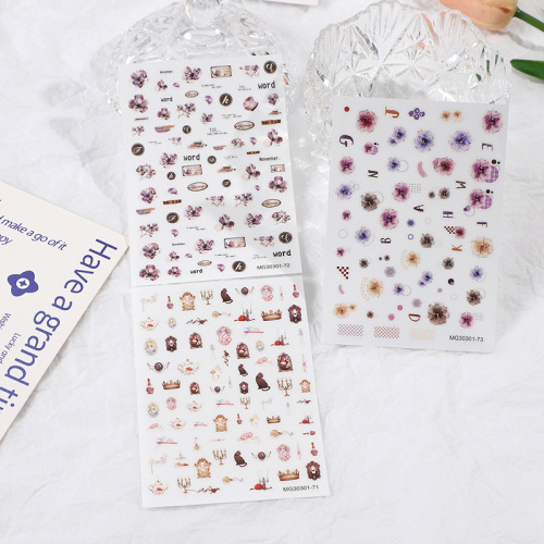 玫瑰美甲日系2024新款网红爆款玫瑰套装美甲贴纸指甲装饰饰品