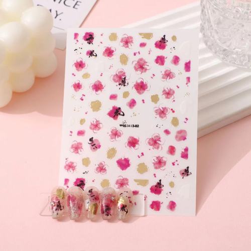 玫瑰美甲日系流光美甲贴纸高级缤纷玫瑰花仙女系炫彩浮雕背胶指甲