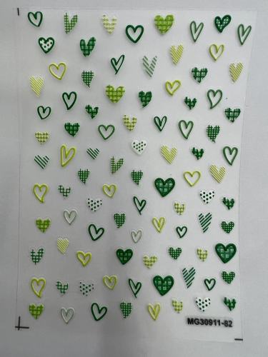 立体浮雕美甲贴纸少女心果冻色爱心指甲装饰品小配件3d小图案贴饰