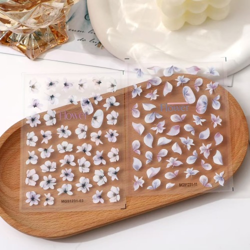 美甲薄韧美瑰蔷薇花系列百搭简约ins风少女心指甲贴纸指环装饰贴