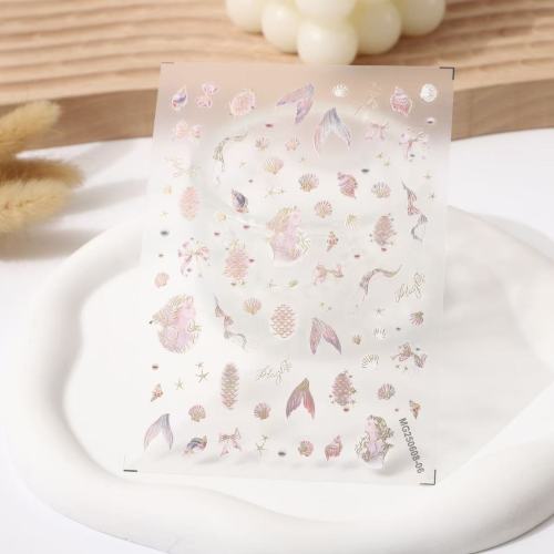 玫瑰烫金美甲贴纸高级感3d立体指甲贴美人鱼美甲配饰