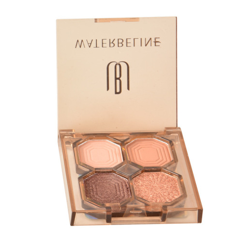 四色眼影盘 珠光哑光细腻小众摩卡大地色珠光哑光闪粉平价女学生