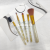 538# Gold Powder 5 PCs Brush Suit Makeup Brush Set Blush Brush Eye Shadow Brush Eyebrow Brush 26414 Fairy Deary Makeup Tools
