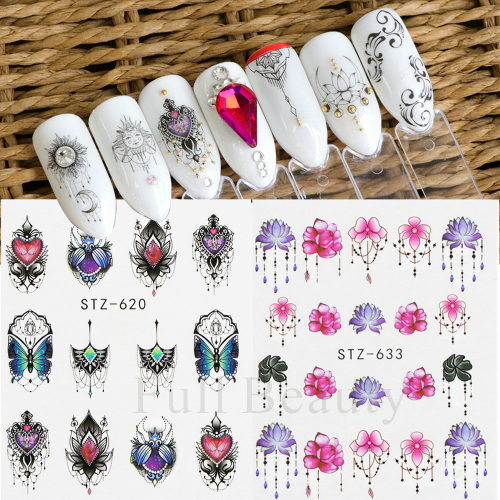 hot sale nail beauty water printing sticker ins european and american flower animal diy watermark stickers nail stickers