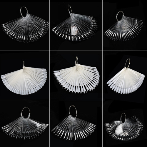 特价50色美甲扇形甲油胶色板练习甲片扇形螺丝色卡样板 美甲工具