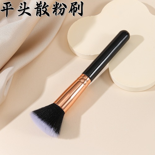 单支平头散粉刷黑柄便携化妆刷脸部定妆蜜粉刷大刷头不吃粉晕染刷