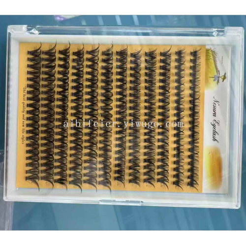 厂家稻草人跨境浓密款热熔朵毛 外贸自然卷翘自嫁接假睫毛DIY套装