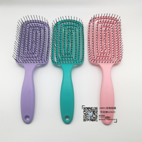 vent comb hollow out massage comb wet and dry comb straight hair styling comb fluffy hairstyle wide tooth candy color