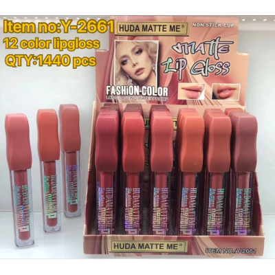 Hudamatteme12 Color Lip Gloss Wholesale Liquid No Stain on Cup Lipsti Makeup Non-Fading Dyeing Lip cquer