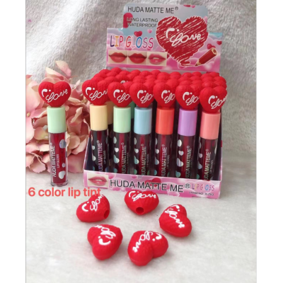 Hudamatteme Love Macaron 6 Color Lipsti Water Wholesale No Stain on Cup Makeup Non-Fading Dyeing Lip cquer