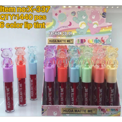 Hudamatteme Super Hot Bear Crystal 6 Color Lipsti Water Wholesale No Stain on Cup Makeup Does Not Fade Lip cquer