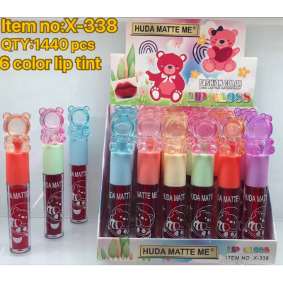 Hudamatteme Super Explosion Space Bear Crystal 6 Color Lipsti Water Wholesale No Stain on Cup Makeup Does Not Fade Lip cquer