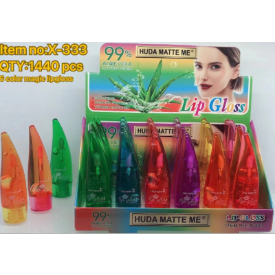 Hudamatteme Aloe Tee-Color Discoloration Lip Gloss Cross-Border Export Foreign Trade Cssic Explosion Waterproof Anti-Lip Craing