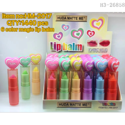 Hudamatteme Export Exclusively for Cross-Border Foreign Trade New 6-Color Temperature-Changing Cute Cartoon Love Color-Changing Lipsti