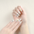 Cross-Border Advanced Simple Graffiti Wear Manicure 30 Pieces Pointed Fake Nails Silver Onion Powder Effect Nail Stickers